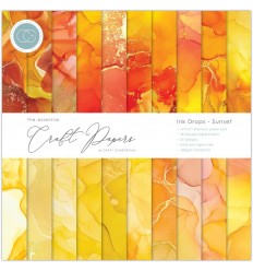 Scrapbooking Papier Ink Drops - Rose - 12&quot; x 12&quot; - Craft Consortium