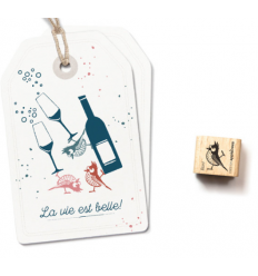 Ministempel Haubenmeise Bart - cats on appletrees