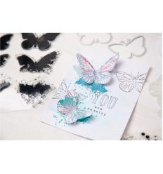 Dies and stamp set butterflies - Sizzix