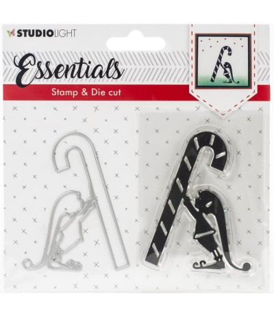Stanz- und Stempel-Set Elf mit Zuckerstange - Studio Light